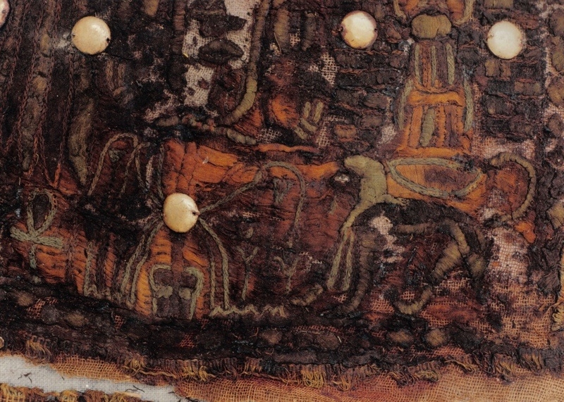 Detail of an appliqu&eacute; textile from the tomb of Tutankhamun, 14th century BC. Photograph by Nino Monastra.