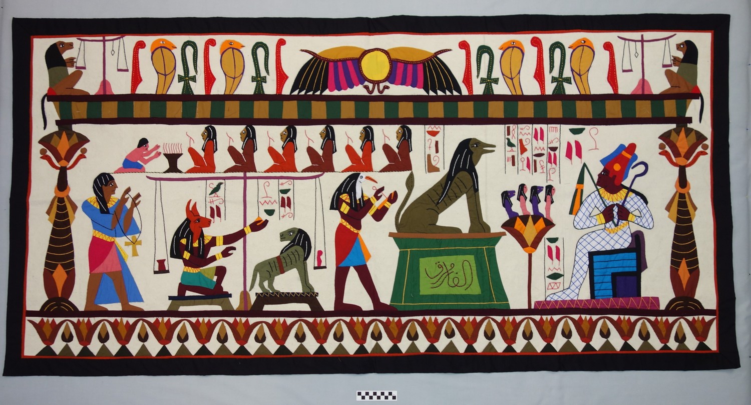 Appliqu&eacute; panel from the Street of the Tentmakers, Cairo, Egypt (TRC 2014.1065). For more information, click on the illustration.