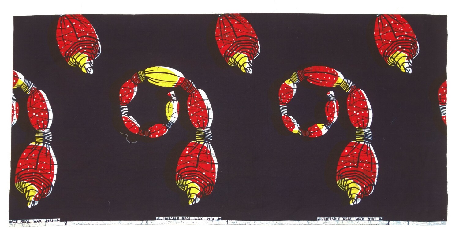Cloth from Nigeria with the depictions of Leheriya cloths (TRC 2022.2322).