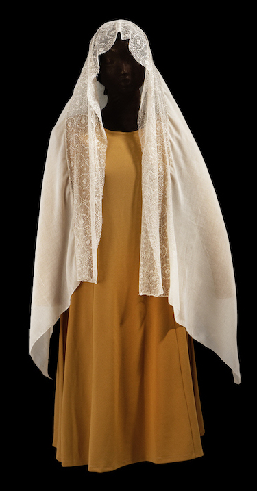 Traditional Jewish woman's outfit for the Sabbath.