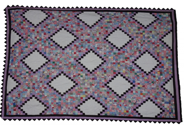 Postage Stamp variation quilt, USA, 1930's-1940's.