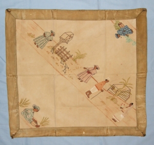 Embroidered cloth from Surinam, South America, 1930's.