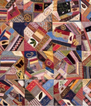 American crazy quilt, c. 1885.