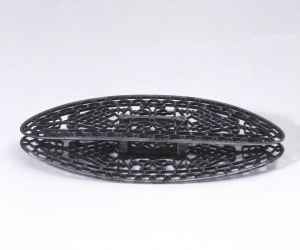 Pierced steel shuttle, UK, late 18th century.