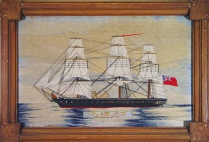 Sailor's woolwork (woollie) of H.M.S. Black Prince, c. 1860-1870.