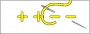 Schematix drawings showing the creation of a St George's cross stitch.