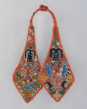 Beadwork panel ornaments for ceremonial sword and sheath. Nigeria, 19th -20th centuries.