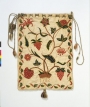 Embroidered workbag, crewel wool on linen and cotton ground, English, 1702.