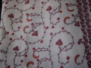 Example of peppier mache embroidery from Kashmir.