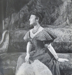 Paulette Goddard, 1910-1990, photographed by Cecil Beaton, wearing a dress decorated by Mr. Lock, 1947.