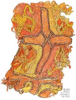 Silk embroidery found at the Oseberg ship burial, AD 834.