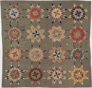 African-American quilt, with Bethlehem motif, made by Ellen Morton Littlejohn (1826&ndash;1899).