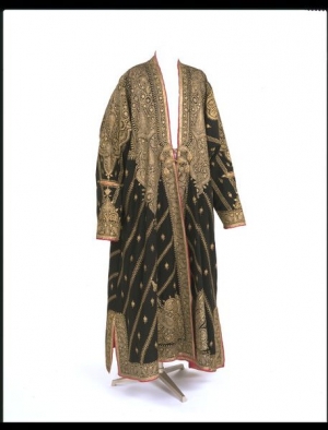 Kashmir coat with gold thread embroidery. 19th century.