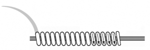 Schematic drawing of a detached overcast stitch