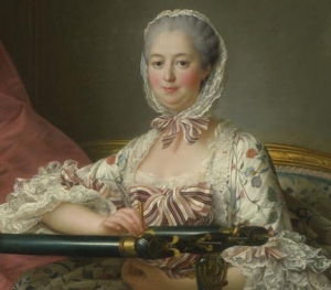 Detail of the painting Madame de Pompadour at her Tambour Frame, c. 1763/1764, by Fran&ccedil;ois-Hubert Drouais, 1727-1775