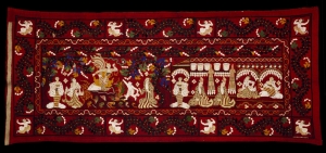 Late 19th century kalaga hanging from Myanmar (Burma).