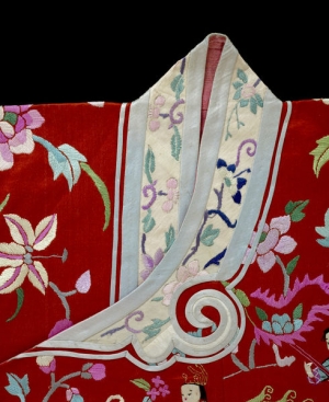 Satin weave jacket from early 20th century China.