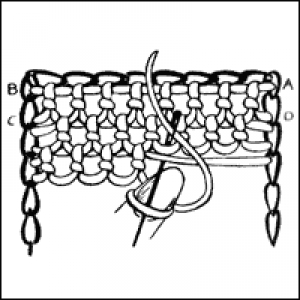 Drawing of a hollie stitch.