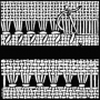 Schematic drawing of an antique hem stitch, reverse and obverse.