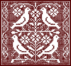 Pattern of a network lace pattern. 