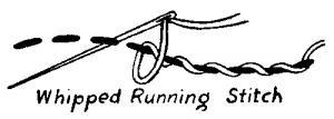 Drawing of a whipped running stitch.
