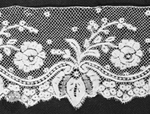 Mid-18th century piece of Valenciennes lace.
