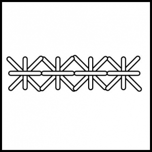 Schematic drawing of a double cross stitch.