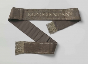 Sash worn by a "Representant' at the Nationale Vergadering in The Hague, 1796.