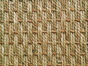 Basketweave of seagrass.