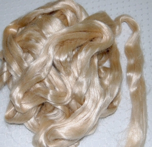 Rove of tussah silk.