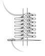 Schematic drawing of the Roumanian joining stitch