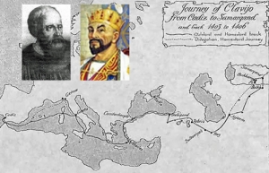 Map of the travels of Ruy Gonz&aacute;les de Clavijo.
