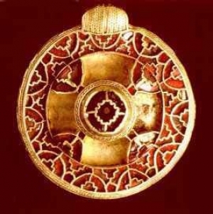 Anglo-Saxon bracteate, found near Canterbury, UK. Dated around AD 700.