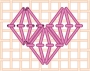 Schematic drawing of a queen or rococo stitch.