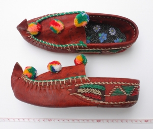 Pair of woman's shoes from Gilan, Iran, 20th century.