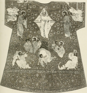 Drawing of part of Charlemagne's dalmatic, as housed in the Vatican. 