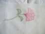 Piece of point crois&eacute; embroidery, showing the two parallel lines.