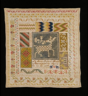 Sampler from Mexico, dated 1860.