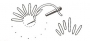 Schematic drawing of a series of straight stitches.