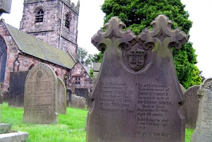 Gravestone of Elizabeth and Thomas Wardle, Cheddleton churchyard.