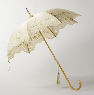 Embroidered parasol, acquired in the Netherlands, c. 1905-1910.
