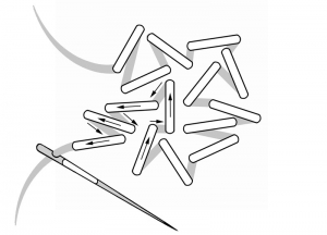 Schematic drawing of a seed stitch.