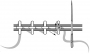 Schematic drawing of straight cross couching.