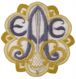 Arms of the Philadelphia Chapter of the Embroiderers' Guild of America.