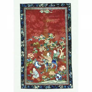 Embroidered apron panel, from China, 19th century.