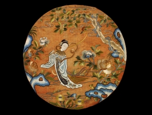 Embroidered, 19th century roundel from China.