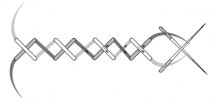 Schematic drawing of the bi-coloured cross stitch.