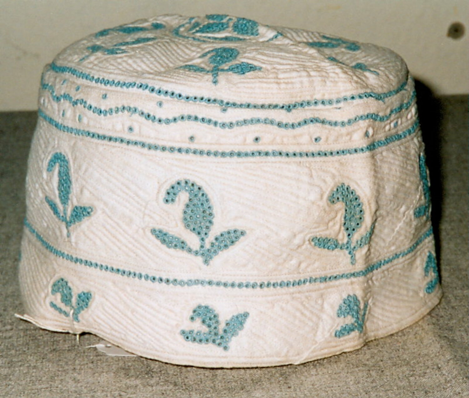 Fig. 9. Man’s quilted cap from Zanzibar (late 20th century). TRC 1997.0016.