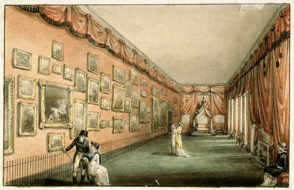 View of Mary Linwood's Gallery, watercolour c. 1810. Courtesy V&A acc. no. P.6 - 1985.