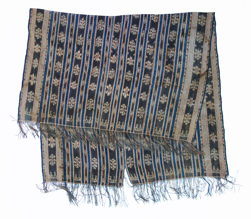 Cotton, hand-resist dyed blanket from Flores, Indonesia (TRC 2007.0636).